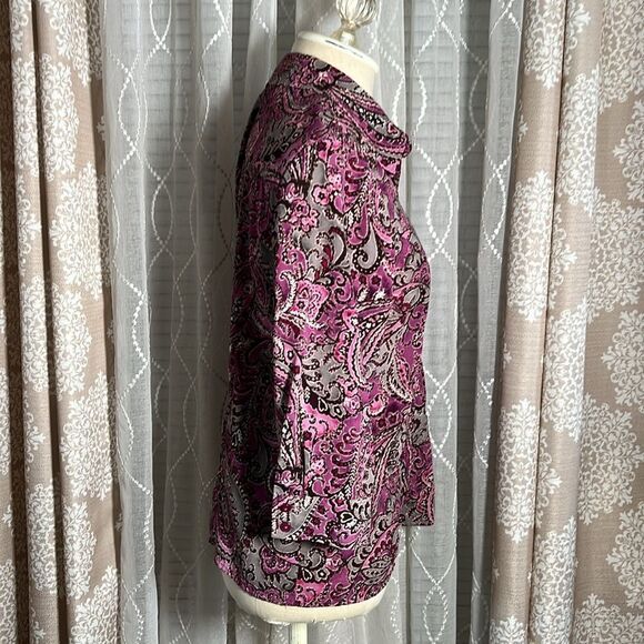 Laura Scott Petite Button-Down Top | 3/4 Sleeve | Size Medium P - Picture 5 of 7